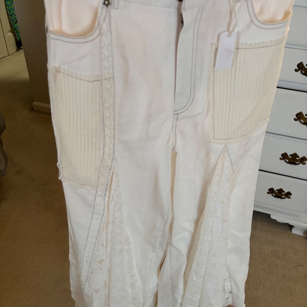 Amazing Wide Leg Cream pants - Picture 2 of 3